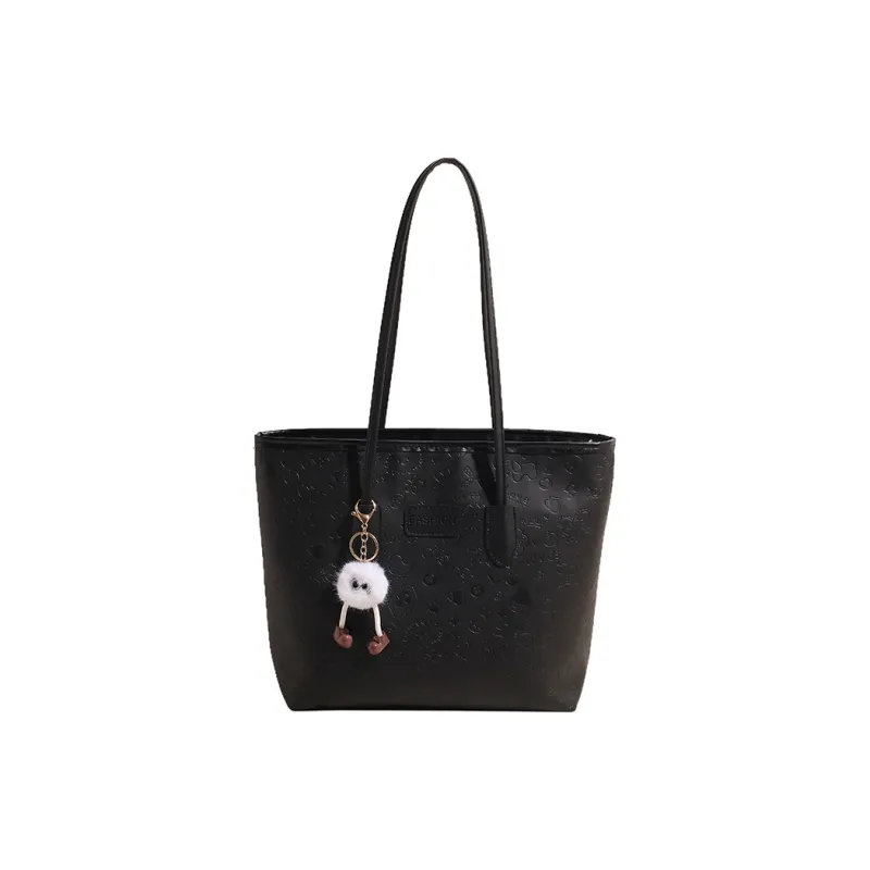 Meow In The Grass PU Shoulder Bag Regular Unisex Black/Pink/Khaki-0