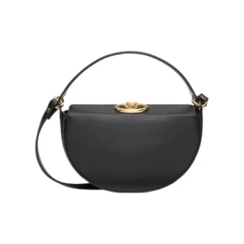 Valentino Shiny Calfskin One Shoulder Handbag Mini Women's Black