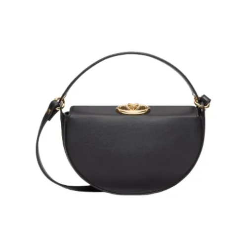 Valentino Shiny Calfskin One Shoulder Handbag Mini Women's Black