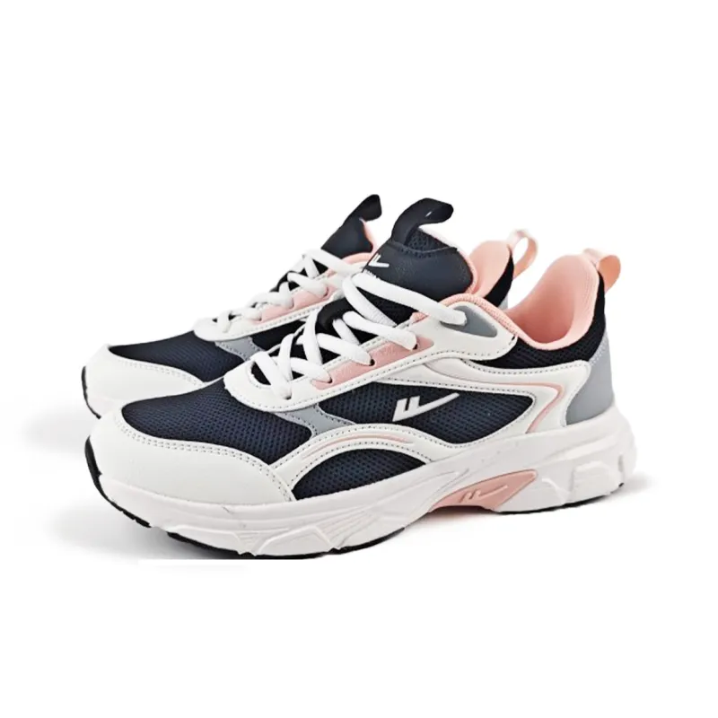 Warrior Anti-Slip And Wear-Resistant Height Increasing Low-Top Chunky Sneakers Women's White Black Pink-2