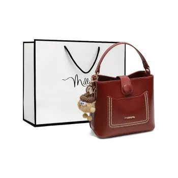 MILLIE'S Cow Leather With Synthetic Leather Crossbody Bag, Shoulder Bag, Handbag Regular Women's Caramel