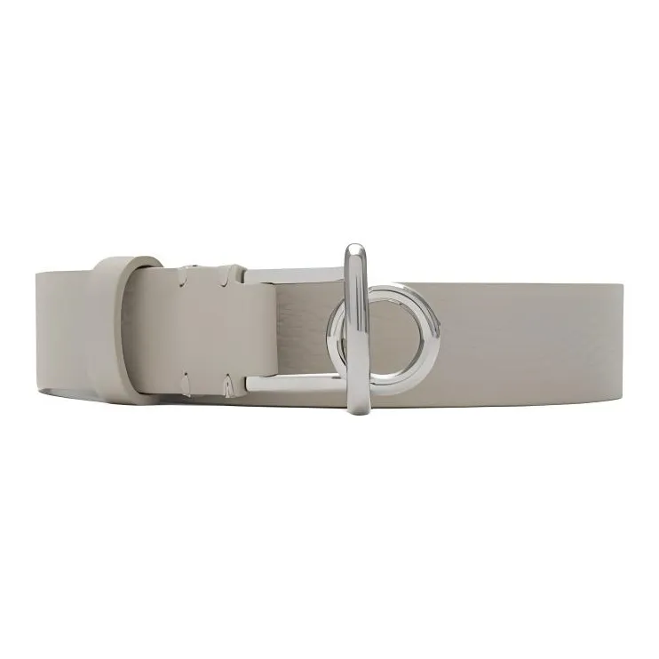 Burberry Leather Belts Unisex Heron Color/Palladium Gold 2.5CM-0