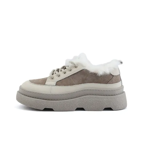 CENTRAL&KITTY Warm Low Top Casual Shoes Women's Gray