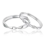 999 Fine Silver Sparkling Galaxy Couple Ring (1 Pair)