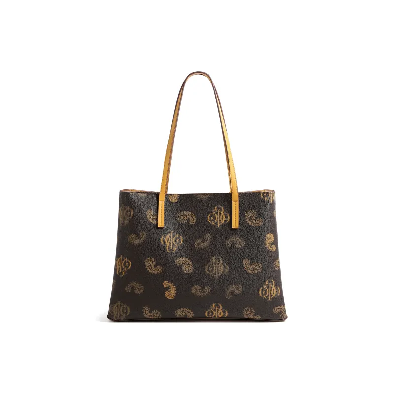 COOGI Synthetic Leather Handbag Shoulder Bag Tote Large Size Women's Coffee/Ecru/Khaki-3