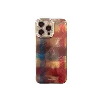 Cuttlefish Grid ABS+PC Material Plaid Marbled Creative Phone Case Compatibility 16/15/14/13/12/11