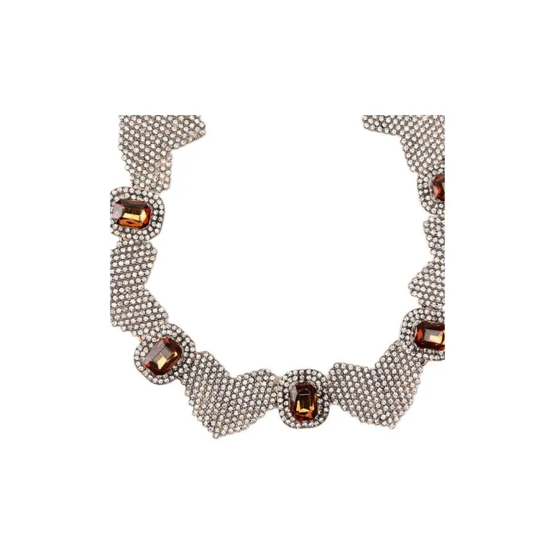 ZARA Zinc Glass Steel Necklaces Women's Antique Gold-0