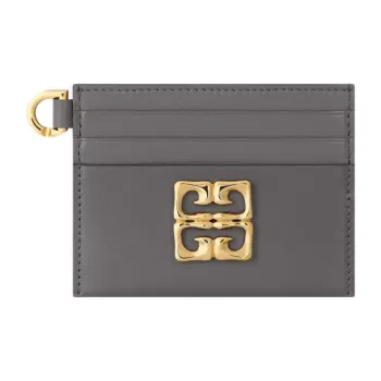 Givenchy 4G Liquid Calfskin Card Holder Women's Charcoal Gray
