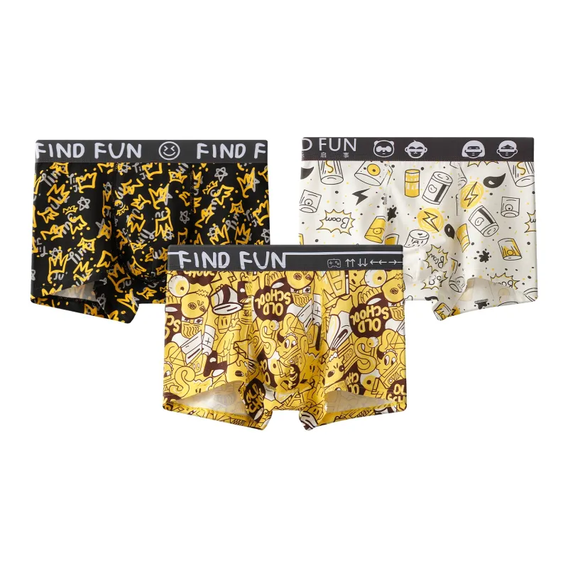 Qiao Ni Tong Underpants Men's 3 Pack-3