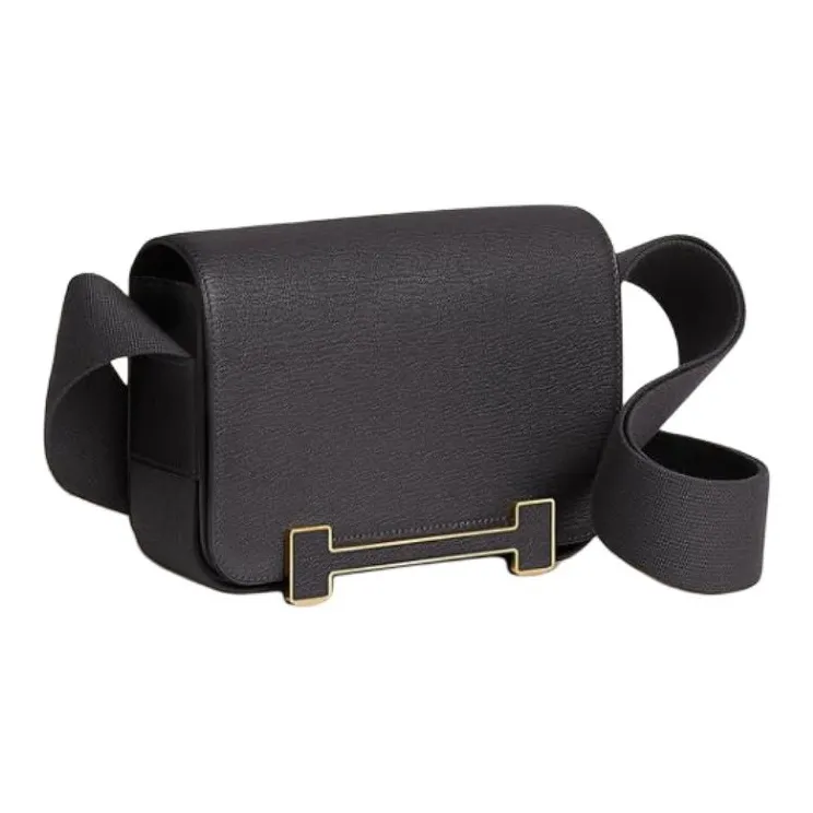 HERMES Geta Mysore Goat Skin Crossbody Bag Shoulder Bag Women's Black-1