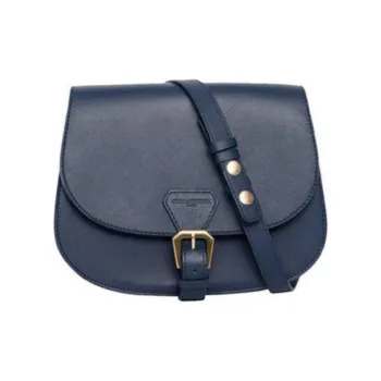 INES DE LA FRESSANGE Cow Leather Saddle Bag, Shoulder Bag Women's Blue