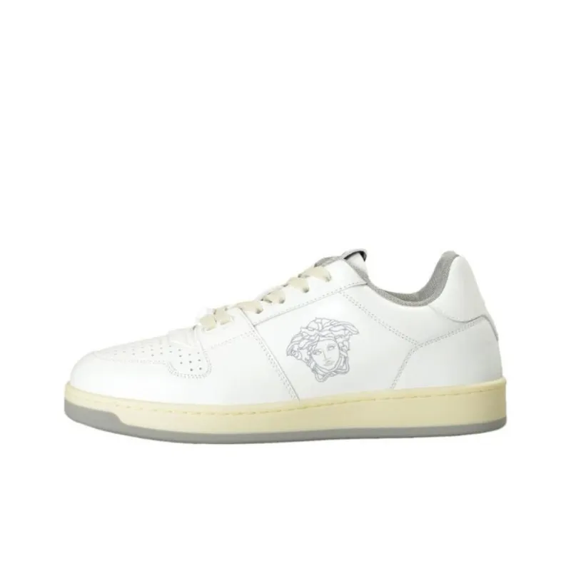 VERSACE Medusa Low Top Skateboard Shoes Men's White-0