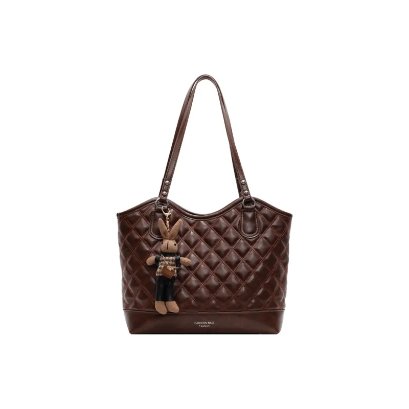 PINK·LAND PU Shoulder Bag Tote Shoulder Bag Women's Brown/Coffee/Black/Burgundy-1