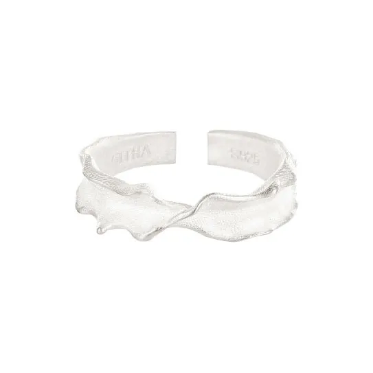GITHA 925 Sterling Silver Burnished White Rings Unisex-0