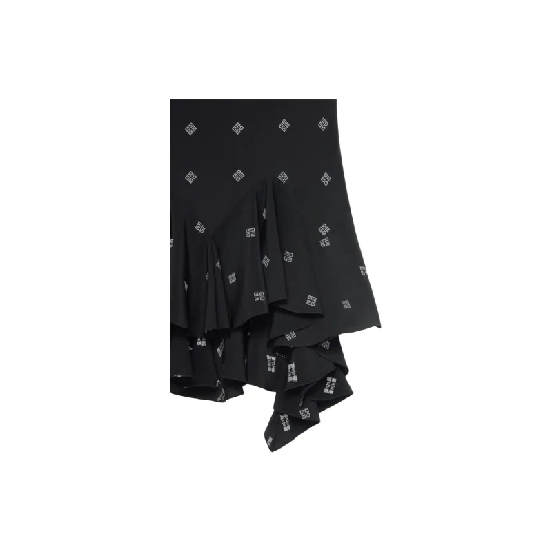 Givenchy Allover 4G Printed Asymmetric Mini Dress-4