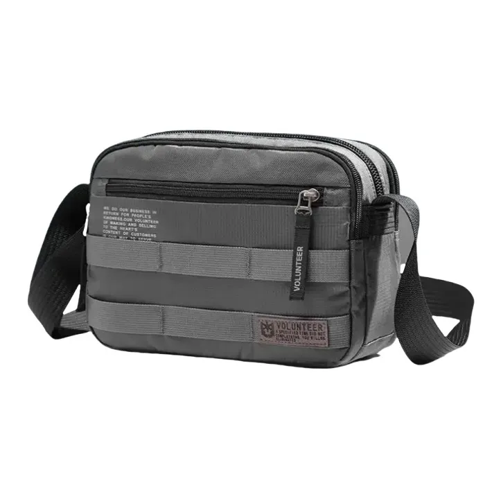 Volunteer Nylon Fabric Crossbody Bag Unisex Multicolor-14