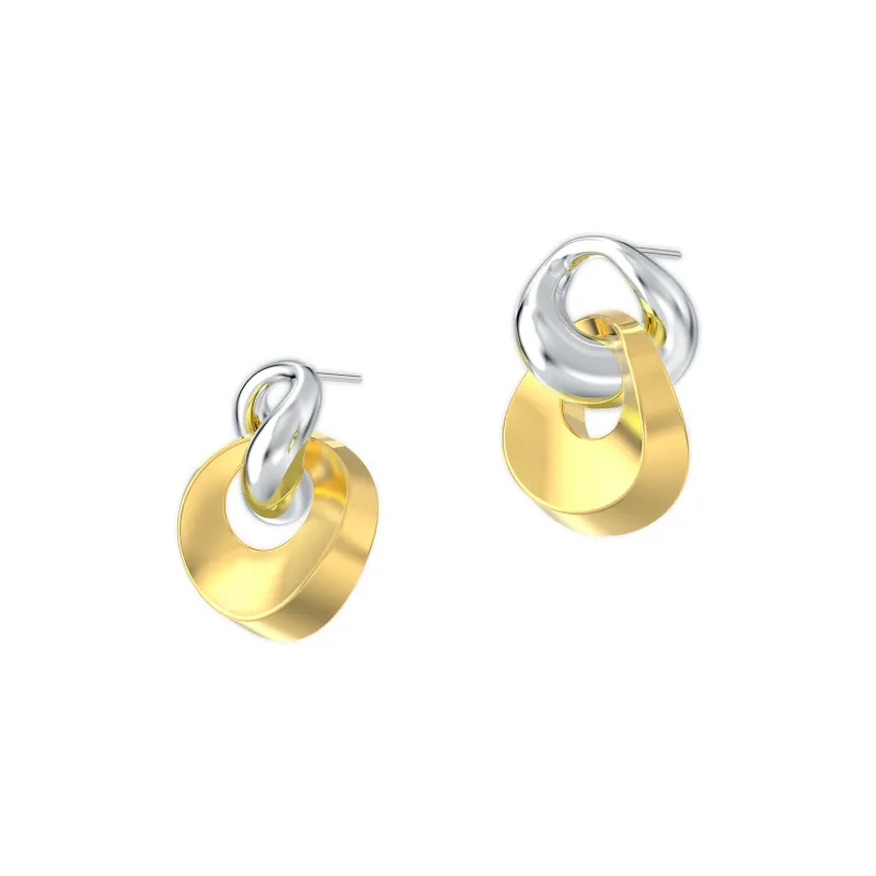 Mistova JEWELRY Copper Hoop Earrings With Chain Ring Women's-1
