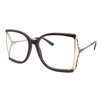 GUCCI Acetate Irregular Shape Eyeglass Frames Women's Red