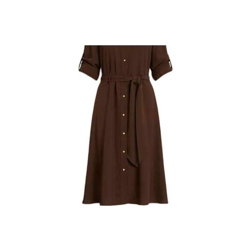 Polo Ralph Lauren Short Sleeved Dress Women's Brown-5