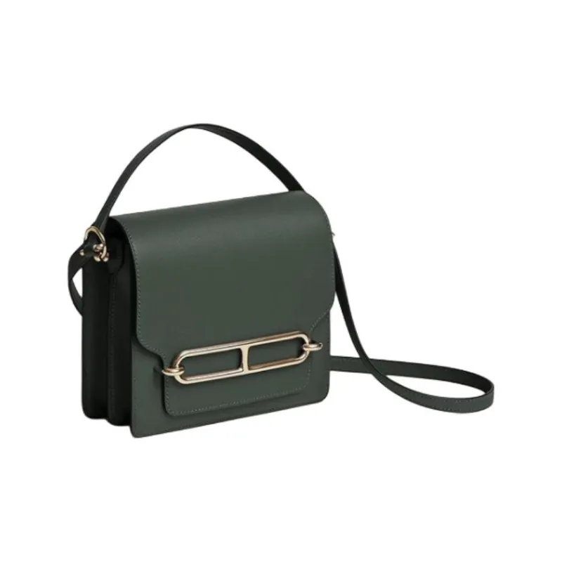HERMES Roulis Swift Calfskin Pig Nose Bag Crossbody Bag Mini Women's 67 Vert Fonce Dark Green-1