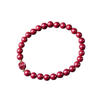 Cuiya Golden Building Reconstructed Cinnabar Bracelets Unisex