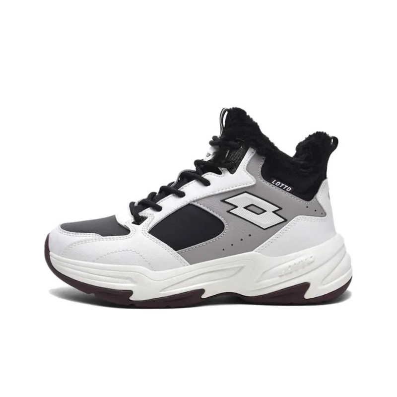 LOTTO Slip Resistant Warm Mid Top Casual Shoes Women's Black White-0