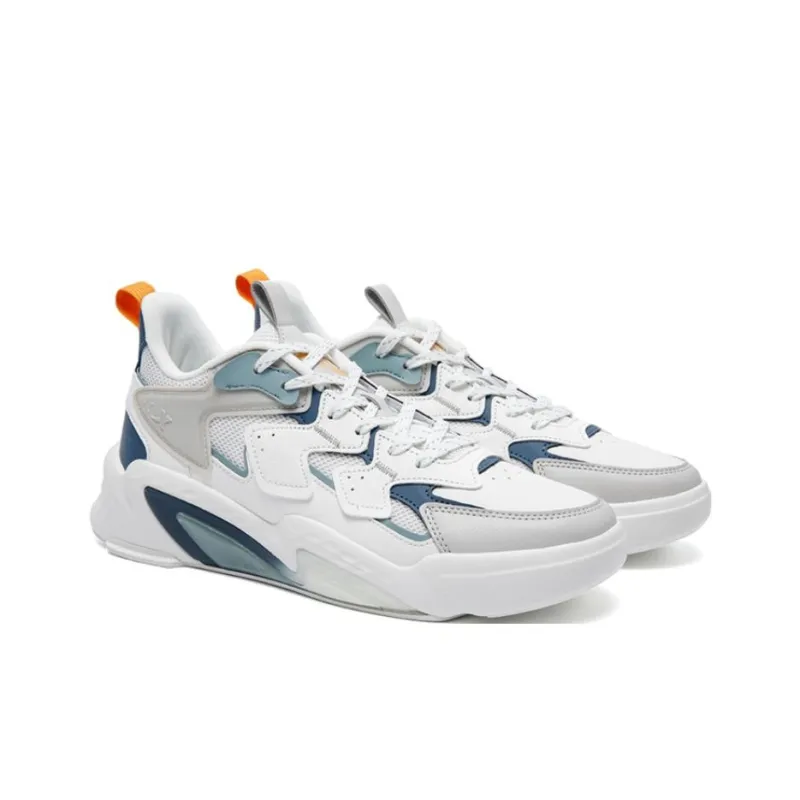 XTEP Fengxing 2.0 Casual Shoes Men Low Top Sail White/Light Heather Gray/Steel Iron Blue-3