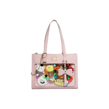 H YXIANG Microfiber Synthetic Leather Shoulder Bag Women's Pink/Coffee/Ecru Black