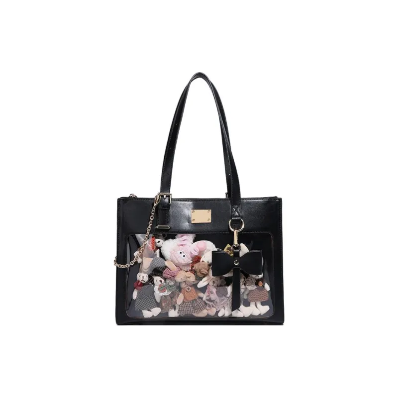 H YXIANG Microfiber Synthetic Leather Shoulder Bag Women's Pink/Coffee/Ecru Black-10