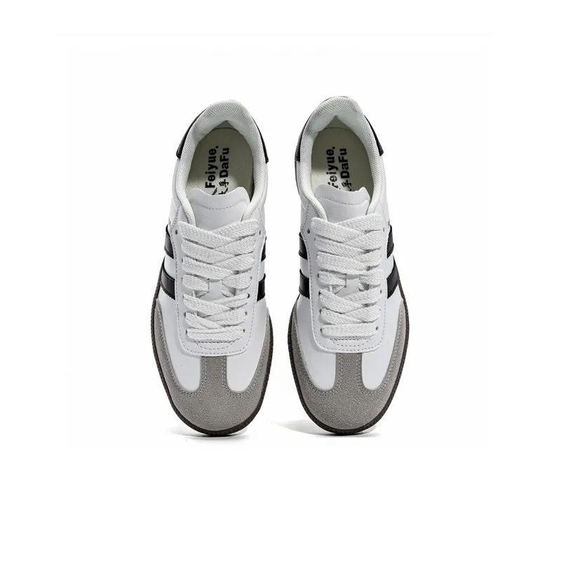 Feiyue Slip Resistant, Waterproof, And Breathable Low Top Skateboard Shoes Unisex Color block Beige-3