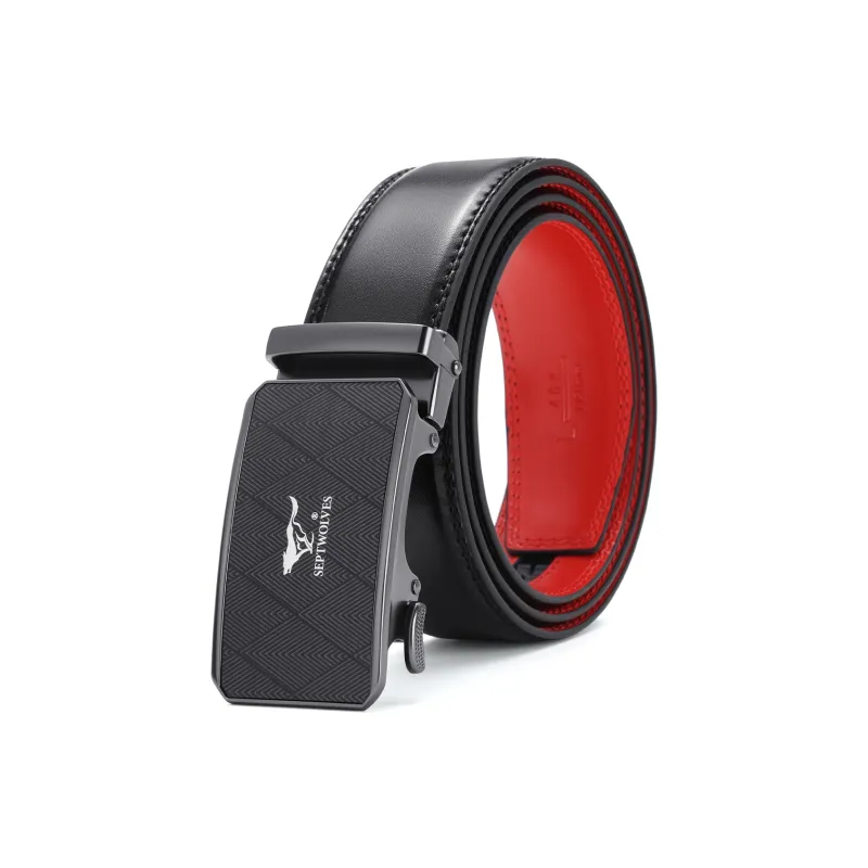 SEPTWOLVES Genuine Leather Leather Belts Men's Width 3.5CM-0