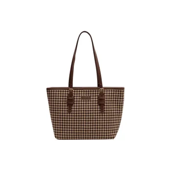 Yalu Plaid Cloth Tote Bag Shopping Bag Crossbody Bag Shoulder Bag Regular Women's Brown/Black