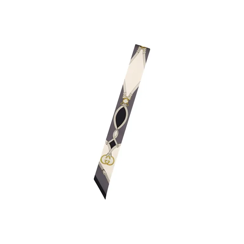 GUCCI Silk Scarves Women's Gray-2