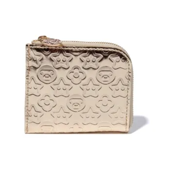 BABY MILO STORE BY A BATHING APE PU Leather Wallet Unisex Gold/Silver