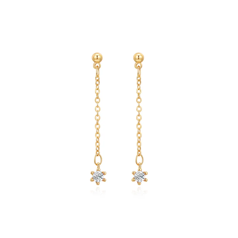 Yiru Copper Electroplated Artificial Crystal Earrings Women's-0