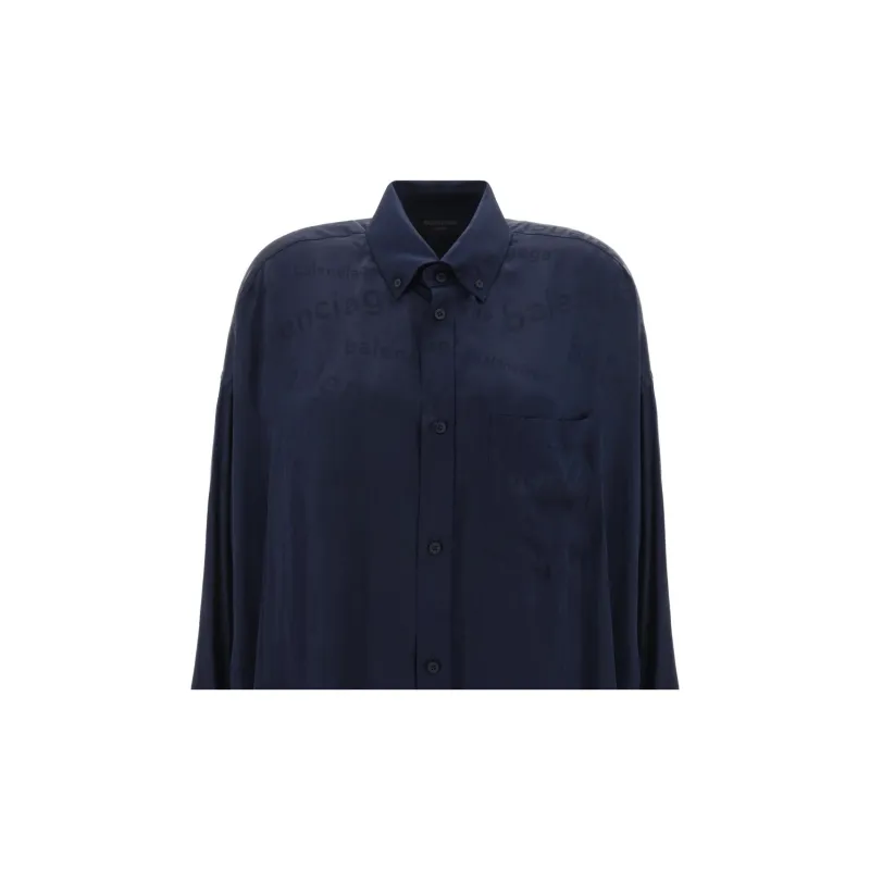 Balenciaga Allover Logo Long Sleeved Shirt-3