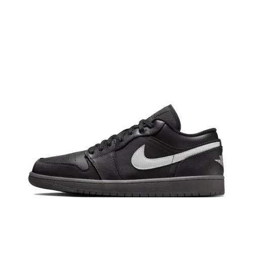 Jordan Air Jordan 1 Anti Slip Wear Resistant Low Top Vintage Basketball Shoes Unisex Black