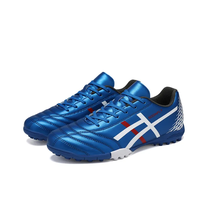 SOONFLY Artificial Ground Wear Resistant Coverage Impact Resistant Soccer Shoes Men's Blue-2