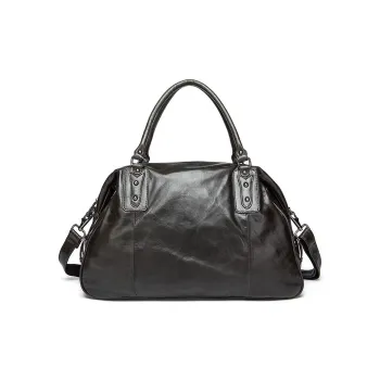 ROSEROOEN Top Grain Cow Leather Handbag Regular Men's Gray