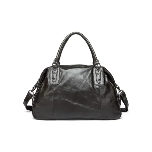 ROSEROOEN Top Grain Cow Leather Handbag Regular Men's Gray