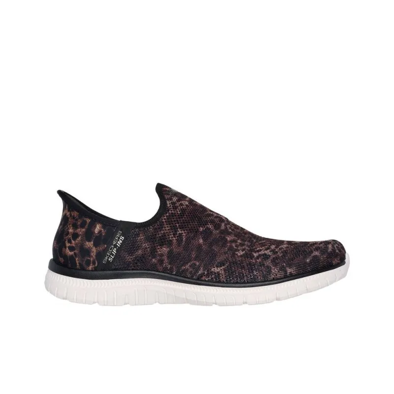 Skechers Slip Ins Anti Slip Wear Resistant Low Top Casual Shoes Women's Black Brown-1
