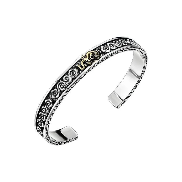 MYSH 925 Sterling Silver Bangles Men's-1