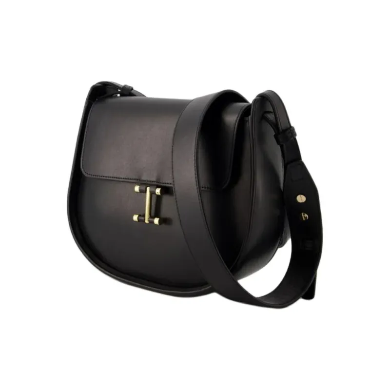 INES DE LA FRESSANGE Calfskin Shoulder Bag Women's Black-1