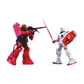 BANDAI 2020 Uniqlo Color Scheme Gundam HGUC 1/144 Mobile Suit Gundam RX 78 2U/Zaku II MS 06SU Model Kits 13cm
