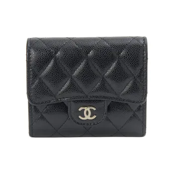 CHANEL Classic Small Flap Tri fold Wallet Black AP0229