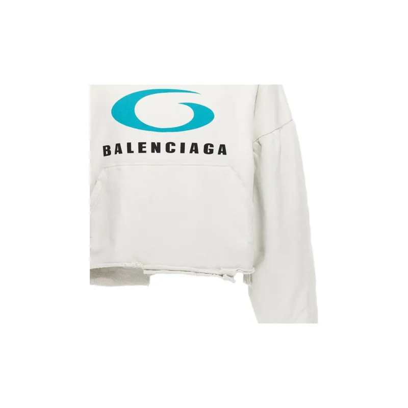 Balenciaga Loop Sports Icon Destroyed Cropped Hoodie-6