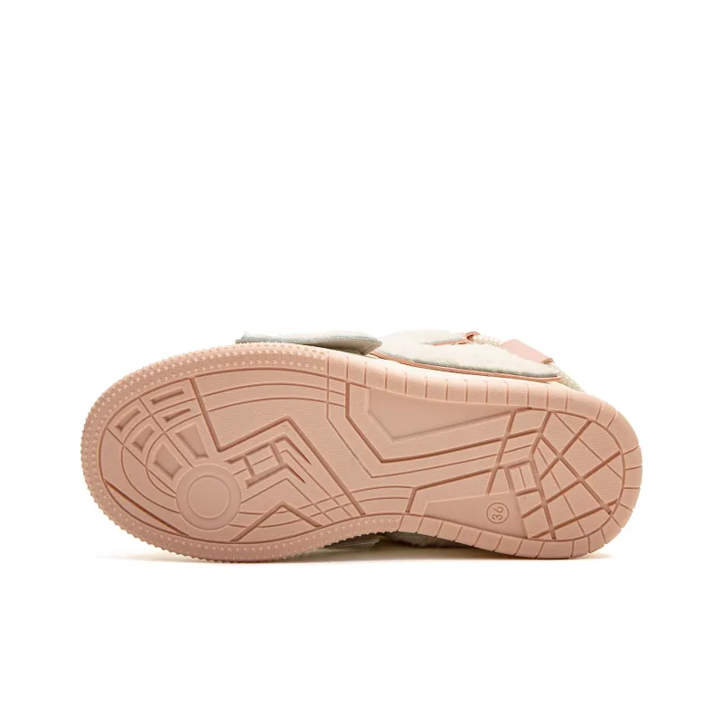STAE Warm Anti Slip And Wear Resistant Low Top Skateboard Shoes Women's Pink Silver-5