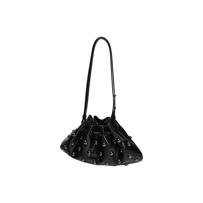 ZARA Polyurethane Handbag Shoulder Bag Mini Women's Black-2