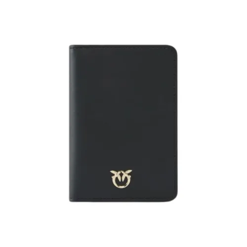 PINKO Smooth Leather Passport Holder Women's Black