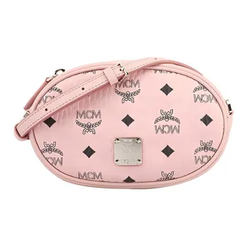MCM PVC One Shoulder Crossbody Fanny Pack Small Size Women's Pink